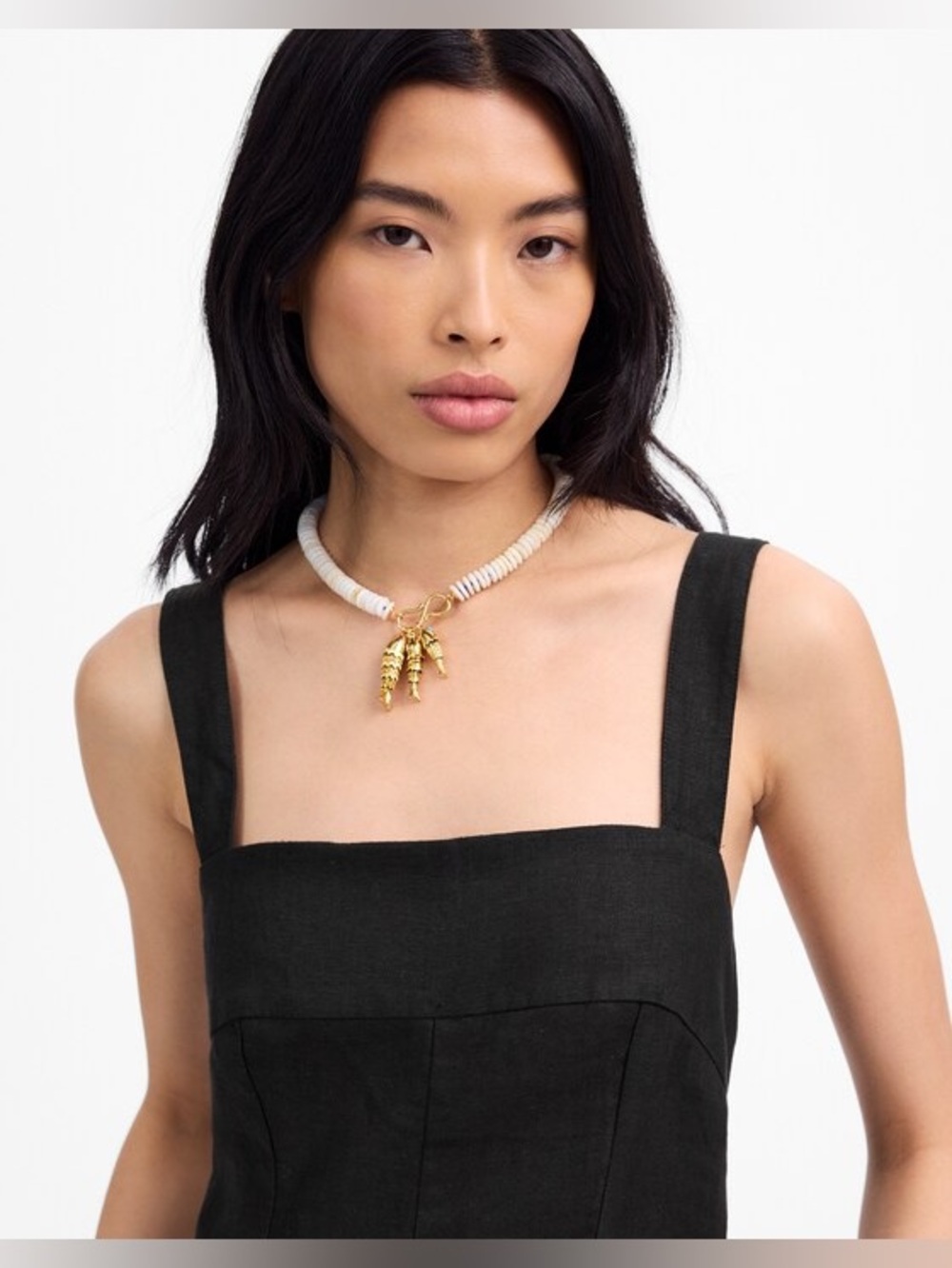100% Linen Squareneck Wide-Leg Jumpsuit - Picture 3 of 6